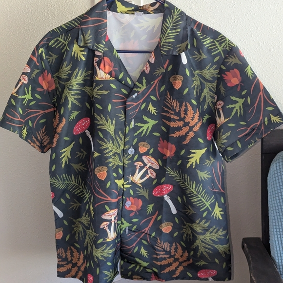 Funky Fresh: PinUp Angel Striped Hawaiian Beach Shirt - Picture 2 of 6